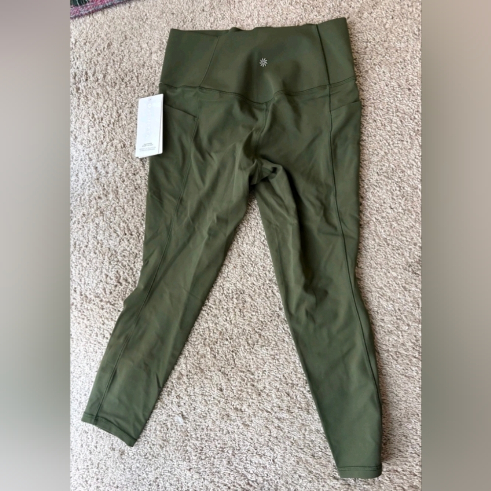 Athleta Salutation Stash Leggings II 7/8 NWT Olive Medium - Picture 2 of 4